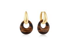  Wanderer - Ohrringe - Silber / 14kt GP - Cat's Eye